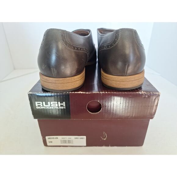 Rush by Gordon Rush Grovelea Monk Strap Shoes Grey Leather Men’s 9M - Picture 2 of 8